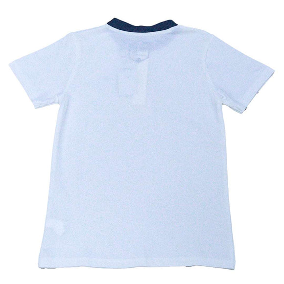 White Mandarin Collar Polo Nawao.com