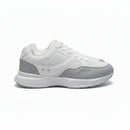 White Material Block Sneakers White Nawao.com