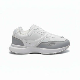 White Material Block Sneakers White Nawao.com