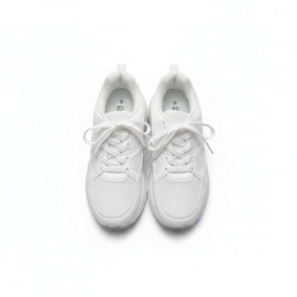 White Material Block Sneakers White Nawao.com