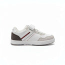 White Material Block Sneakers White S25 Nawao.com
