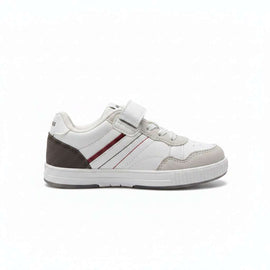 White Material Block Sneakers White S25 Nawao.com