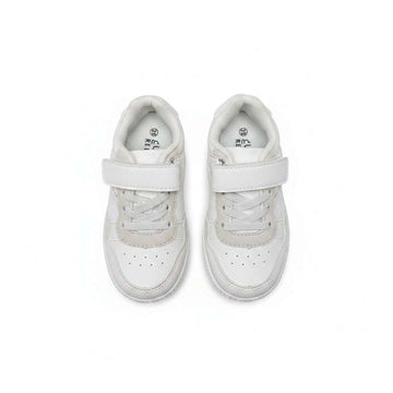 White Material Block Sneakers White S25 Nawao.com