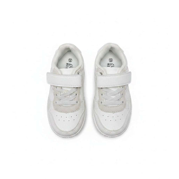 White Material Block Sneakers White S25 Nawao.com