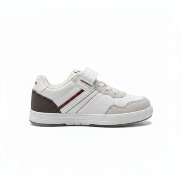 White Material Block Sneakers White S25 Nawao.com