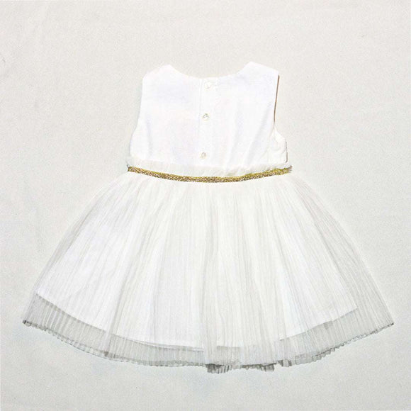 White Mesh Bottom Dress Nawao.com