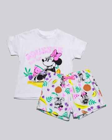 White Mini Mouse Fruits Casual Set Nawao.com