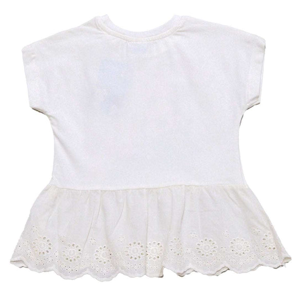 White Minnie Mouse Peplum Jersey Top Nawao.com