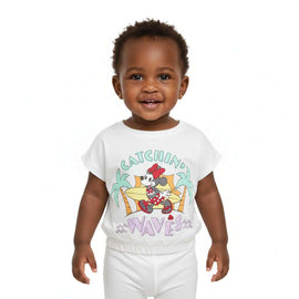 White Minnie Mouse Print T Shirt Nawao.com