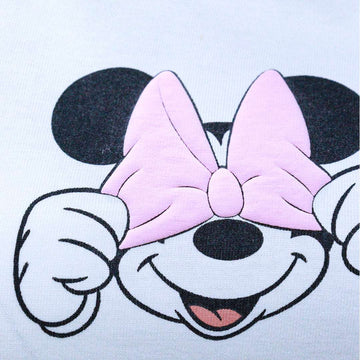 White Minnie Printed T Shirt Nawao.com