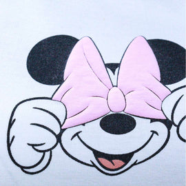 White Minnie Printed T Shirt Nawao.com