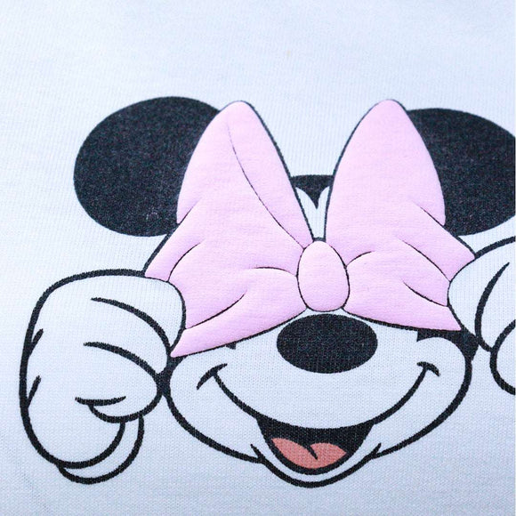White Minnie Printed T Shirt Nawao.com