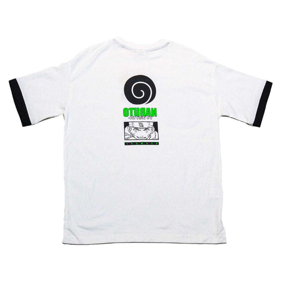 White Naruto Pocket Tee And Back Print Nawao.com