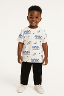 White Nasa Aop Short Sleeve T Shirt Nawao.com