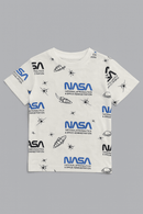 White Nasa Aop Short Sleeve T Shirt Nawao.com