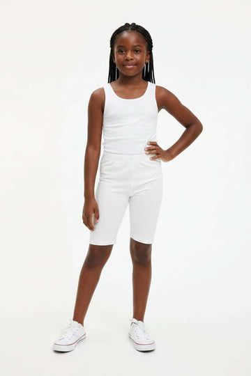 White   Navy 2 Pcs Pack Cycling Legging Assorted Nawao.com