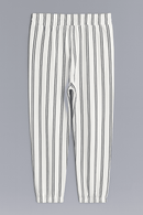 White Navy Stripes Knitted Pants Assorted Nawao.com