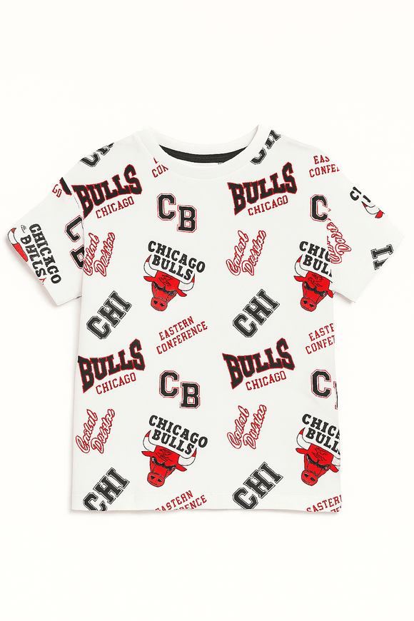 White Nba Chicago Bulls Aop T Shirt White Nawao.com