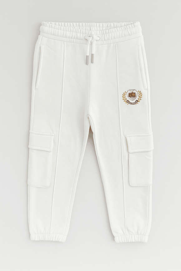 White Newyork Embroidery Casual Set White Nawao.com