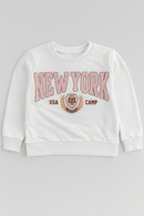 White Newyork Embroidery Casual Set White Nawao.com