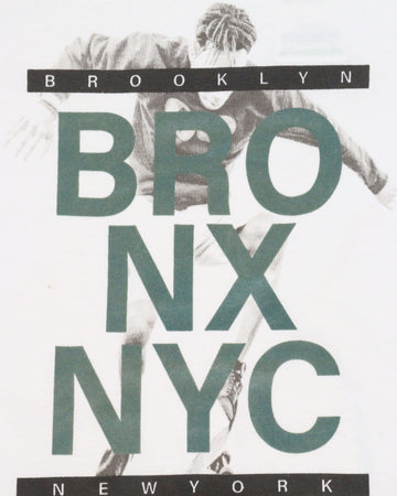 White Nyc Bronx Skater Tee With Flock Print Nawao.com