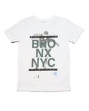 White Nyc Bronx Skater Tee With Flock Print Nawao.com