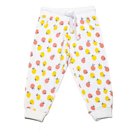 White Orange All Over Print Active Pant Nawao.com