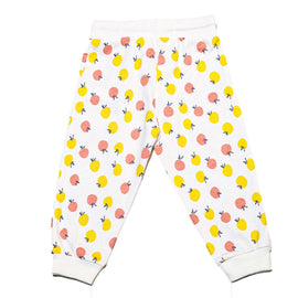 White Orange All Over Print Active Pant Nawao.com