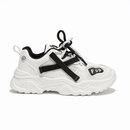 White Overlayed Chunky Sneakers Nawao.com