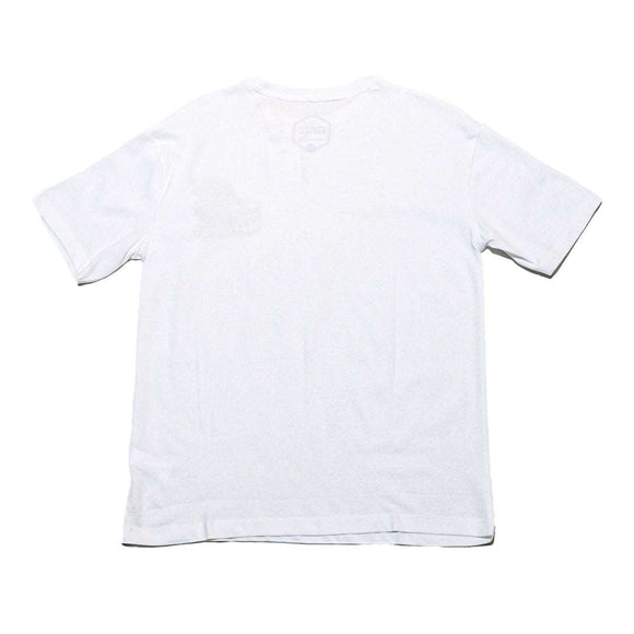 White Oversize Racer Embroidery Tee Nawao.com