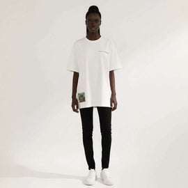 White Oversized With Patch Print White Uk10 Nawao.com