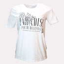 White Paradise Lace Embellished T Shirt Nawao.com