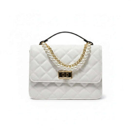 White Pearl Chain Day Bag Nawao.com