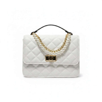 White Pearl Chain Day Bag Nawao.com