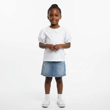 White Peterpan Collar Top White Nawao.com
