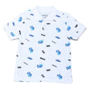 White Pique Aop Shortsleeve Polo White 7 8 Years Nawao.com