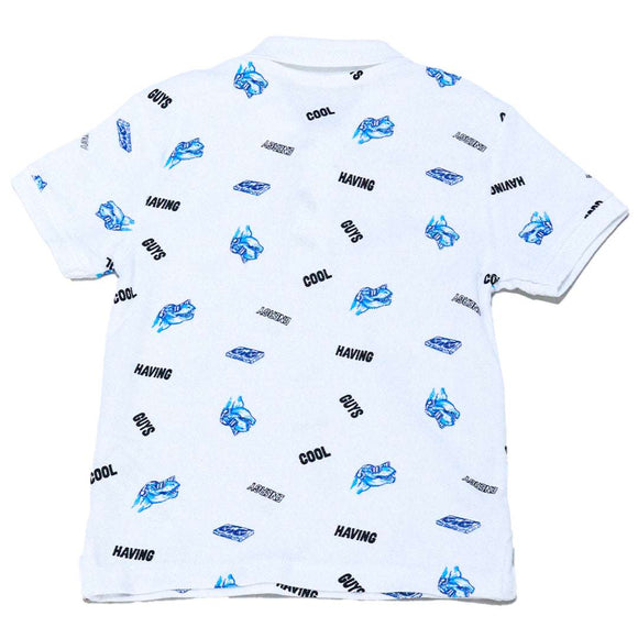 White Pique Aop Shortsleeve Polo White 7 8 Years Nawao.com