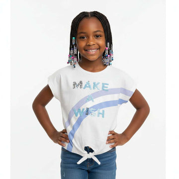 White Placement Print Crop T Shirt  White Nawao.com
