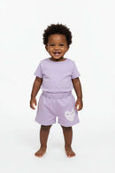 White Placement Print   Lilac Aop Shorts Assorted Nawao.com