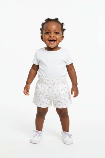 White Placement Print   Lilac Aop Shorts Assorted Nawao.com