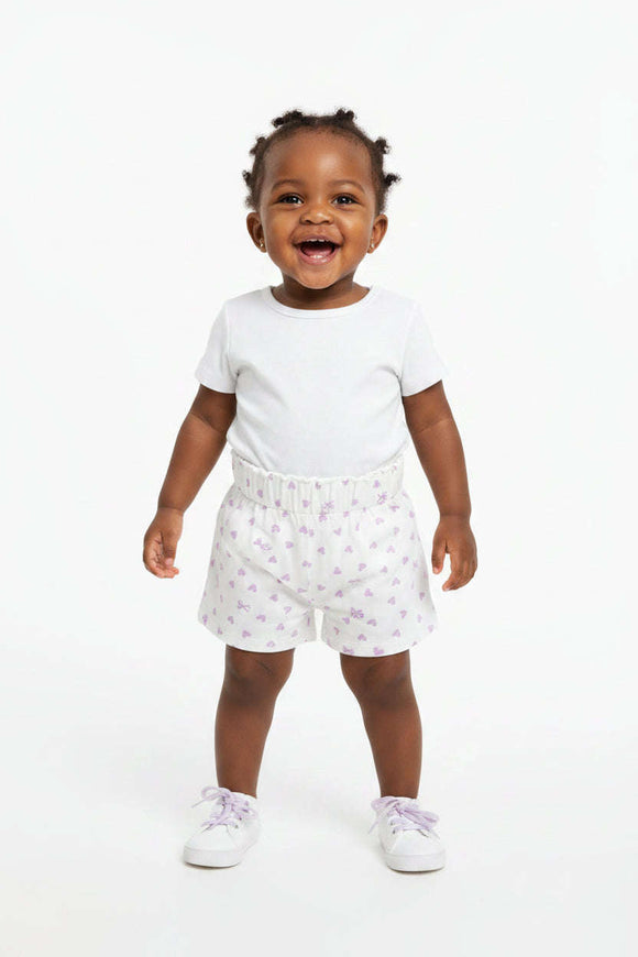 White Placement Print   Lilac Aop Shorts Assorted Nawao.com