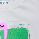 White Placement Print T Shirt White Nawao.com