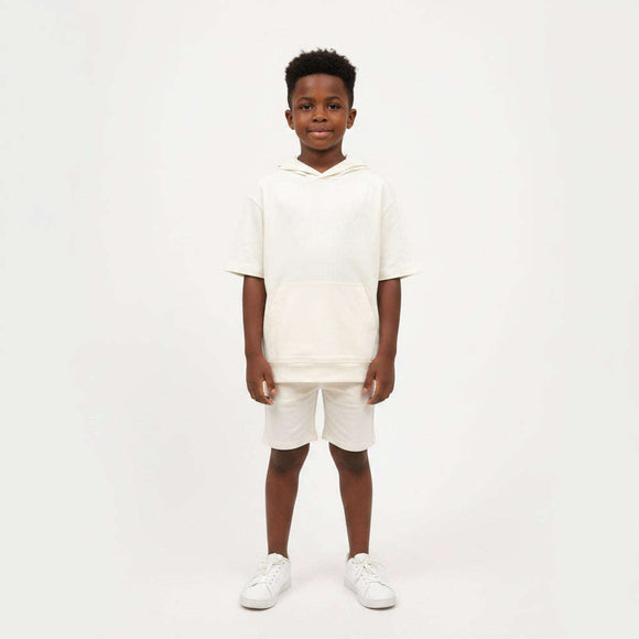 White Plain Hoody Over Size T Shirt White Nawao.com