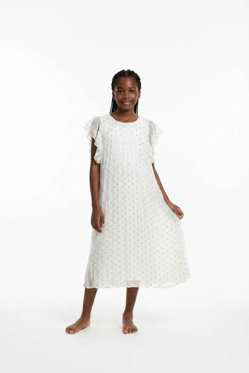 White Pleated Dress W  Lure White Nawao.com