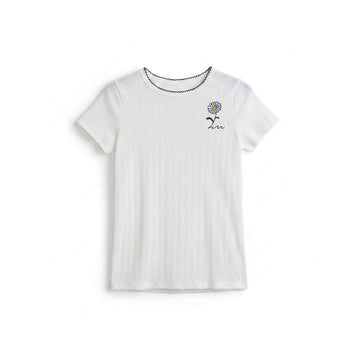 White Pointelle Top White Nawao.com