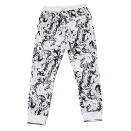 White Print Active Pants Nawao.com