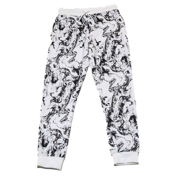 White Print Active Pants Nawao.com