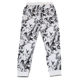 White Print Active Pants Nawao.com