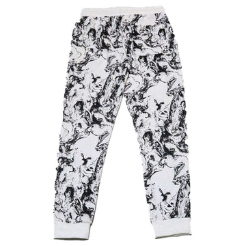 White Print Active Pants Nawao.com