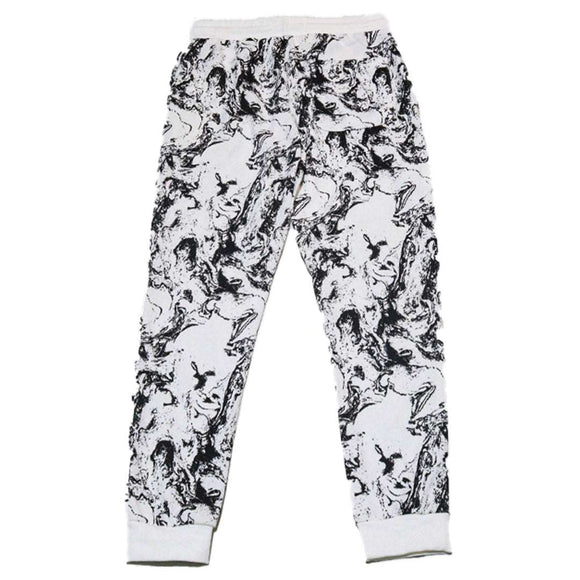 White Print Active Pants Nawao.com